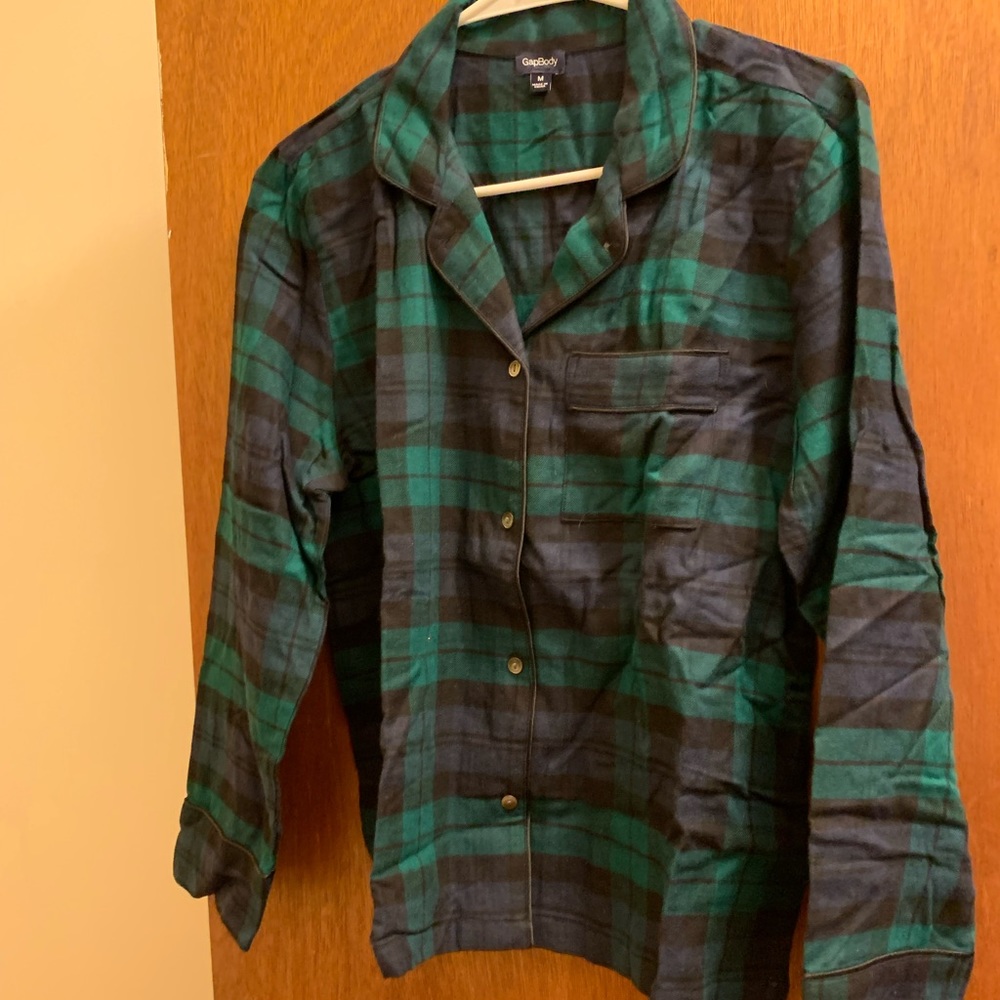 Green plaid GAP pajama top